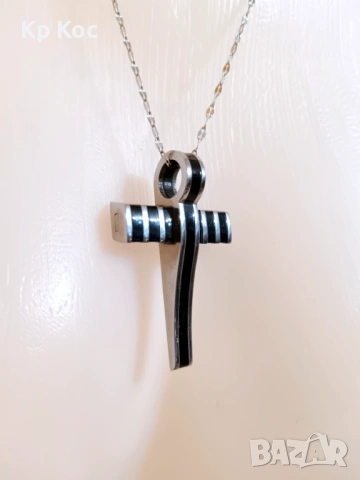 Луксозно колие с масивен кръст 💎 бижу | неръждаема стомана | стилен дизайн, снимка 3 - Колиета, медальони, синджири - 54218257