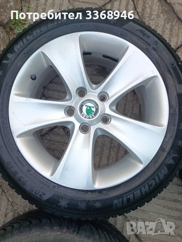 Оригинални джанти Шкода Йети Октавия 16" 5х112 с гуми Skoda YETI OCTAVIA 5x112 Michelin 205/55/16, снимка 12 - Гуми и джанти - 55285664