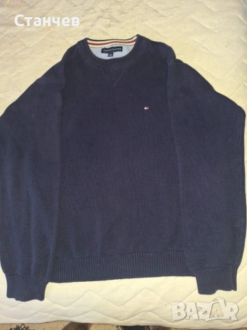 Оригинален мъжки пуловер Tommy Hilfiger (Размер L) – 100% памук