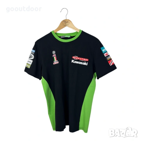 Оригинална фен тениска Kawasaki Quattro Plant Racing, черна, размер M/L