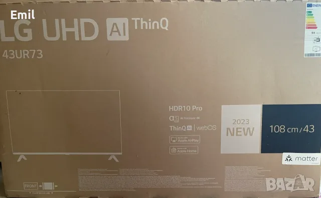 Смарт телевизор LG 43UR73006LA Wi-Fi LED 4K Ultra HD, снимка 7 - Части и Платки - 55577584