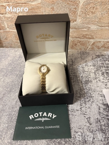 
Дамски часовник Rotary Cocktail (Златист, с кристали) – Пълен комплект с кутия

