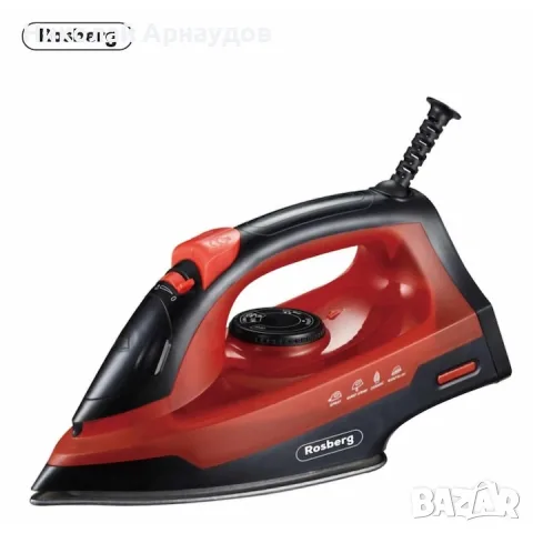 Ютия Rosberg R51050G, 2200W, Тефлонова плоча, Функция за самопочистване, Вграден термостат 