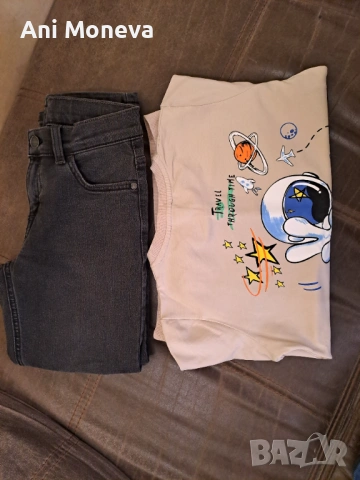 Черни дънки, панталони и блузи , снимка 2 - Стоки за близнаци - 54008895
