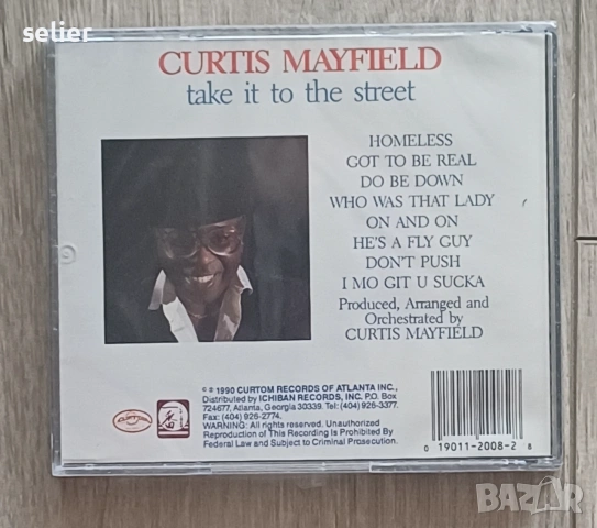 Curtis Mayfield ‎– Take It To The Streets Оригинален нов диск,с целофана Издание 🇺🇸 USA 1990г Стил, снимка 2 - CD дискове - 55151427