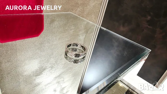 CARTIER Love Band White Gold Paved Diamonds Унисекс Пръстен, снимка 7 - Пръстени - 52870389