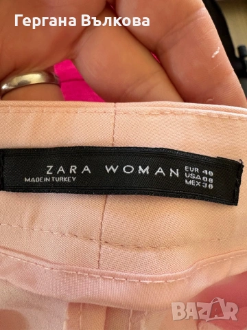 Елегантен розов панталон Zara, снимка 3 - Панталони - 54692977
