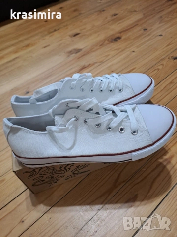 Бели кецове-номер 40, снимка 9 - Кецове - 54061431