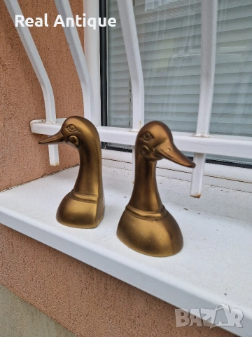 Чифт страхотни антикварни бронзови фигури статуетки стопери за книги , снимка 5 - Антикварни и старинни предмети - 54214385