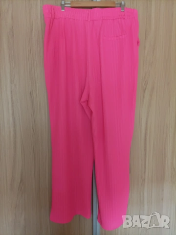 Макси неоново розов панталон с джобове и широки крачоли , снимка 4 - Панталони - 54003574