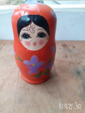 Матрьошка стара руска дарвена кукла 5 в 1, снимка 4 - Антикварни и старинни предмети - 54030827