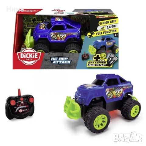 Кола с дистанционно RC Monster Truck Rep Attack от Dickie Toys