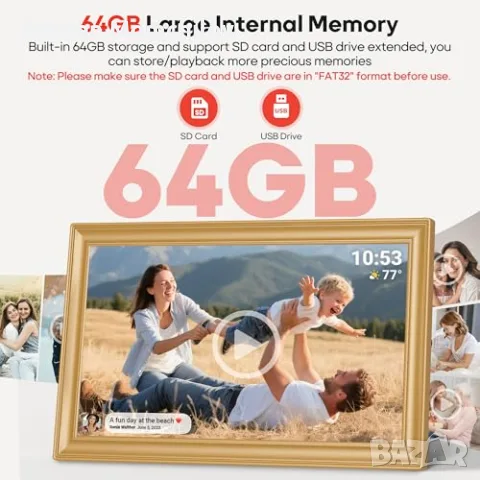 Дигитална фоторамка BIGASUO 15.6 64GB WiFi, снимка 4 - Друга електроника - 55347619