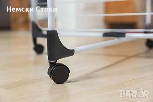 Вертикален сушилник Vileda Level 3 с 3 нива и 6 сгъваеми решетки, 33 м обща дължина за сушене, снимка 4 - Сушилници - 55235890