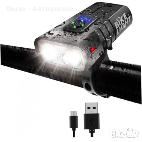 LED фар за велосипед USB Type-C, снимка 2 - Аксесоари за велосипеди - 54465944