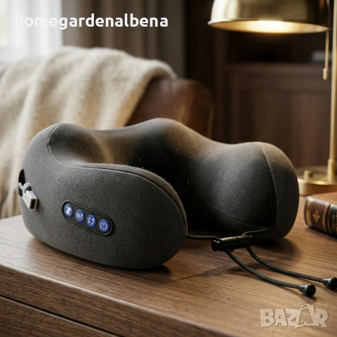 Smart масажна възглавница за врат с топлина и вибрации - моментално успокоение и релакс