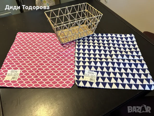 Комплект: 2 бр. НОВИ памучни калъфки за възглавници (40x40 см) + НОВ органайзер / панер