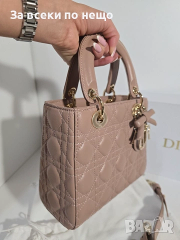 Lady Dior Дамска Бежова Чанта От Агнешка Кожа Код Brand Luxury Fashion18, снимка 9 - Чанти - 54960688