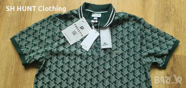 LACOSTE Monogram Print Short Sleeve Polo Shirt размер S / M / L / XL / XXL поло тениска, снимка 5 - Тениски - 54795742
