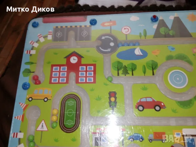 Дървена магнитна игра с градски мотив с магнитна писалка и топчета които се местят и друга, снимка 2 - Образователни игри - 55604488