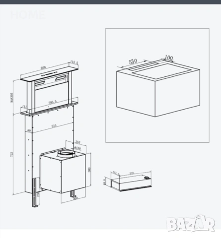 Cecotec downdraft Аспиратор за вграждане Bolero Flux, снимка 5 - Абсорбатори - 54690136
