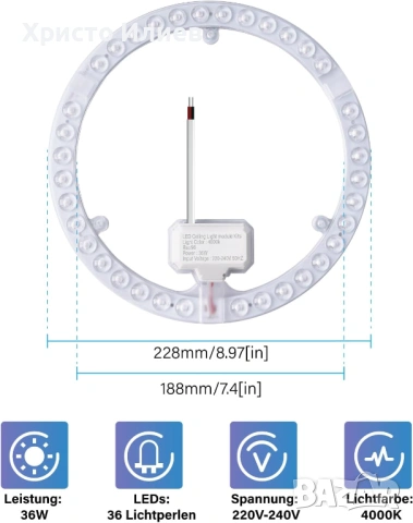 Led модул за плафон DoRight 36W 6000K, снимка 4 - Лед осветление - 54787193