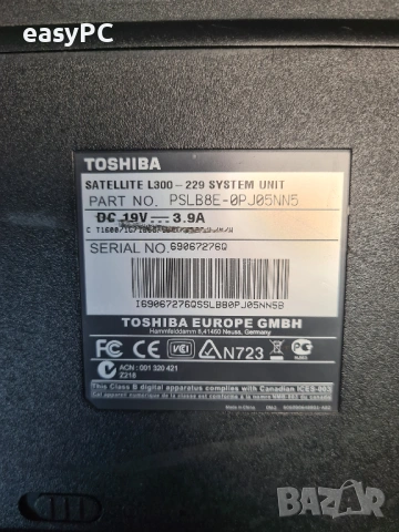 Toshiba Satellite L300-229 за части, снимка 5 - Части за лаптопи - 54620337
