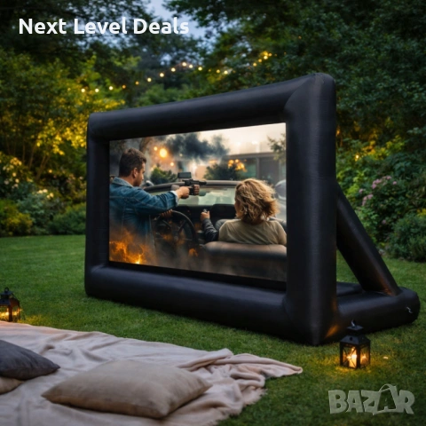 🎬 НАДУВАЕМ ПРОЕКЦИОНЕН ЕКРАН – КИНО ПОД ЗВЕЗДИТЕ 🌙🍿, снимка 5 - Други стоки за дома - 53972648
