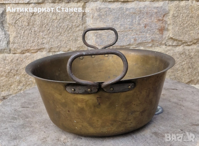 Стар месингов леген, снимка 5 - Антикварни и старинни предмети - 54100346