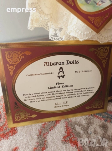 Порцеланова кукла Alberon Fleur , снимка 5 - Колекции - 54482527