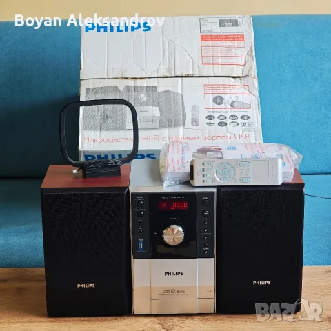Philips MCM204 — Микро Hi-Fi Система с USB Direct, CD и Касета (Пълен Комплект с Кутия) 