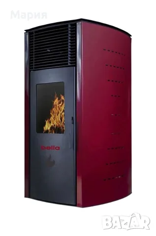 Суха пелетна камина Bella Regina, 10kW, бордо