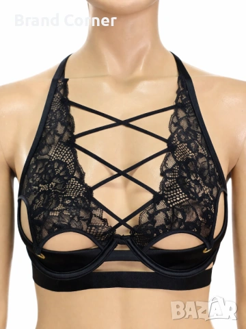 Hunkemöller черен дантелен сутиен с ленти – размер 75C