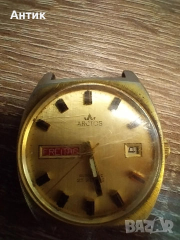 Винтидж швейцарски часовник Arctos Automatic 25 Rubis, снимка 3 - Антикварни и старинни предмети - 55170560