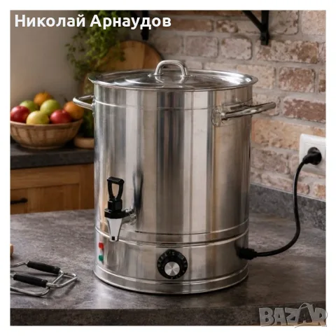 Електрически казан за варене на буркани Rosberg R51211F30, 1800W, 30л, 