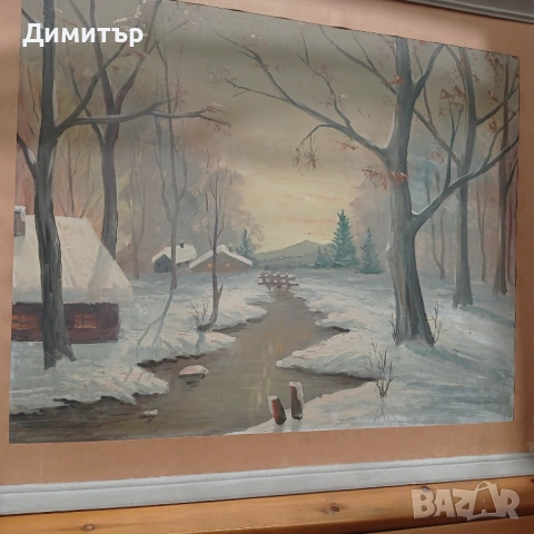 Живопис картина зимен пейзаж , снимка 4 - Картини - 54648146