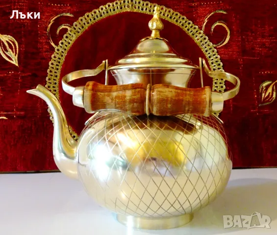 Бронзов чайник Слънце,1.1 кг.,2.8 литра. , снимка 2 - Антикварни и старинни предмети - 55666367