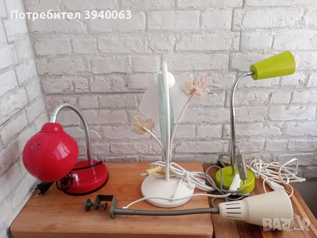 Стари настолни лампи 4 броя, снимка 7 - Настолни лампи - 53864222