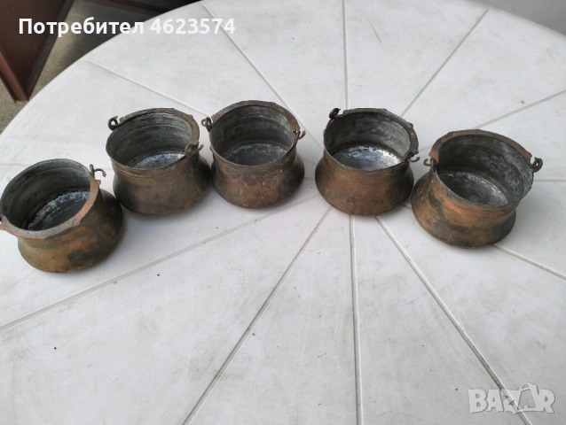 Малки медни менци 5 броя, снимка 6 - Антикварни и старинни предмети - 54892948