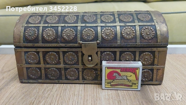 Кутия дървена обков месинг за ценители , снимка 7 - Антикварни и старинни предмети - 54018252