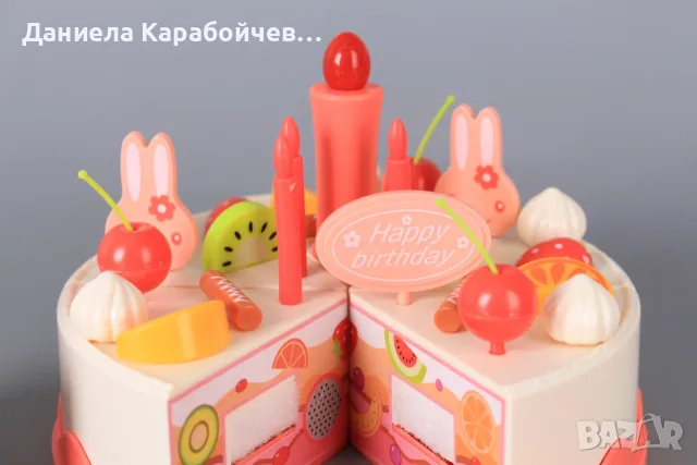 Комплект торта за рязане със светеща свещичка, снимка 3 - Играчки за стая - 55588518