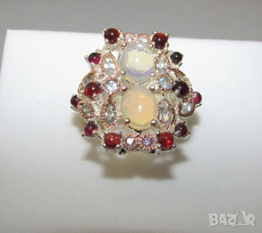 925 сребърен пръстен с етиопски опали