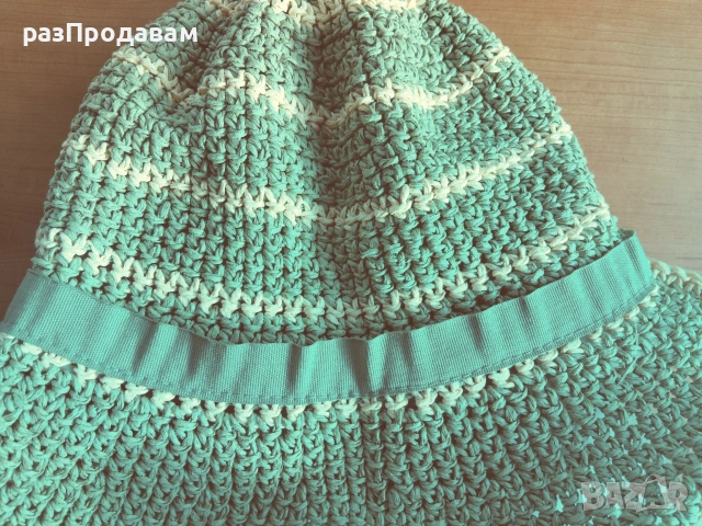 Плетена Шапка с дървени мъниста ~ за Реквизит, снимка 2 - Шапки - 54345087