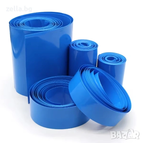 PVC термосвиваем шлаух Cellpack син за батерии 18650 – 120/160/200 мм продажба на линеен метър 10474, снимка 8 - Друга електроника - 54703836