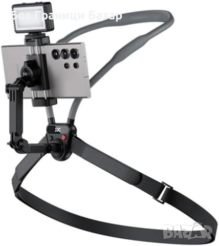 Нова Стойка за телефон камера за врат POV влог селфи с бързо освобождаване колан за гърди, снимка 2 - Чанти, стативи, аксесоари - 54108709