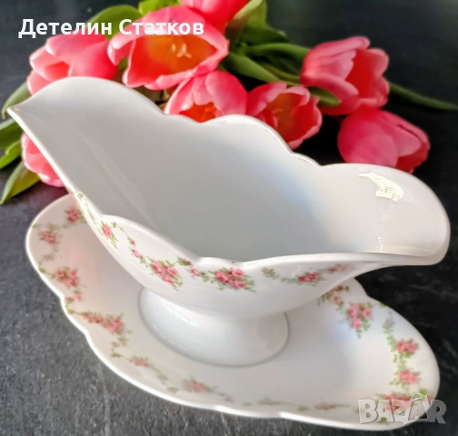 Порцеланова сосиера с чинийка