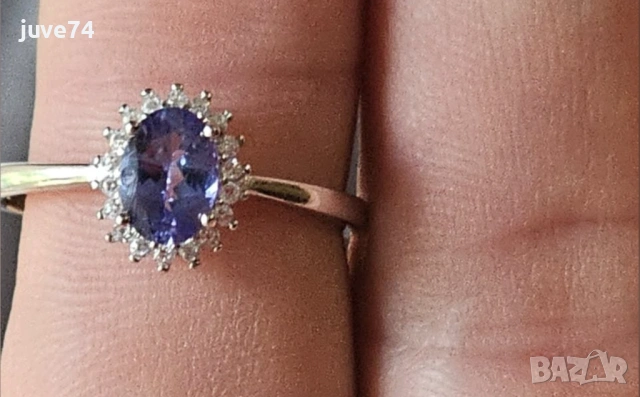 СРЕБЪРЕН ПРЪСТЕН С ТАНЗАНИТ (ТАНЗАНИЯ)