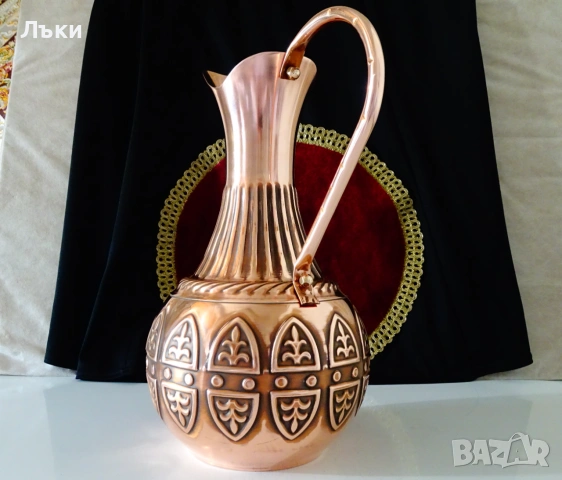 Медна кана шедьовър 4 л.,чиста червена мед. , снимка 5 - Антикварни и старинни предмети - 55222250