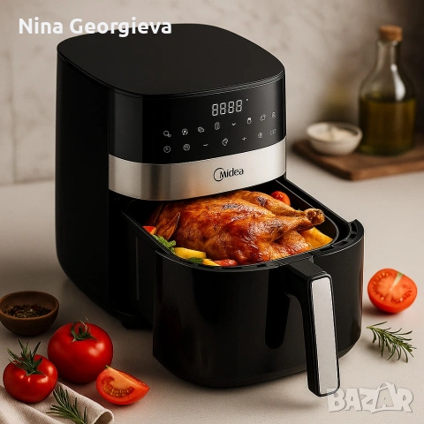 Еър фрайър Midea MF-CN65E2 - За готвене с горещ въздух, снимка 3 - Фритюрници - 55046457