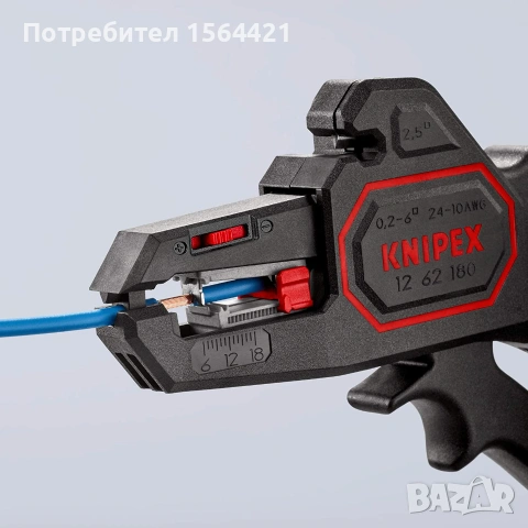  Клещи автоматични за сваляне на изолация, оголване на кабели KNIPEX 1262180, 0,2-6,0 mm², снимка 5 - Клещи - 55287750